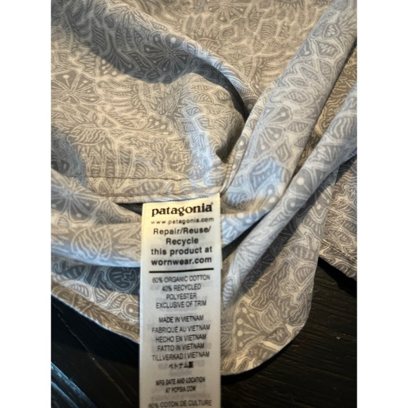 Patagonia Organic Cotton Men's Short Sleeve Button‎ Down Shirt Floral Pattern - Picture 6 of 8